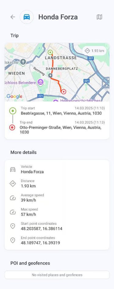 Trip information