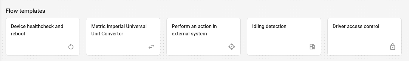 Flow templates gallery on the IoT Logic start page